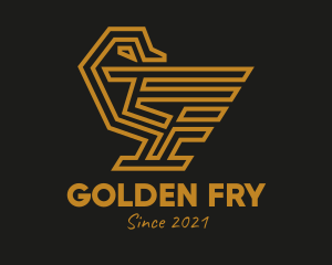 Golden Geometric Duck  logo design