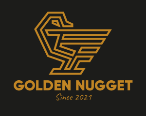 Golden Geometric Duck  logo design