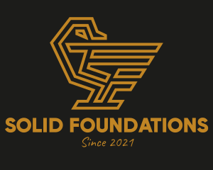 Animal Conservation - Golden Geometric Duck logo design