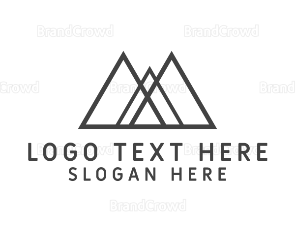 Modern Abstract Mountain Camp Logo
