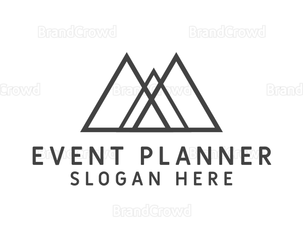 Modern Abstract Mountain Camp Logo