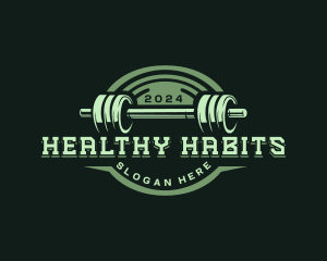 Barbell Gym Exercise  logo design