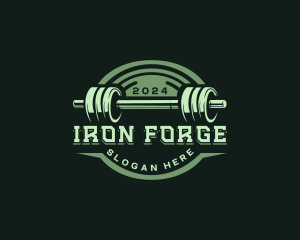 Heavy - Barbell Gym Exercise logo design