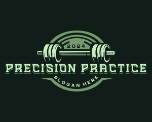 Practice - Barbell Gym Exercise logo design