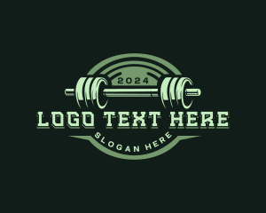 Strength - Barbell Gym Exercise logo design