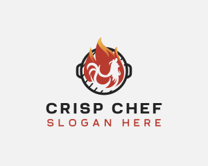 Flame Barbecue Chicken logo design