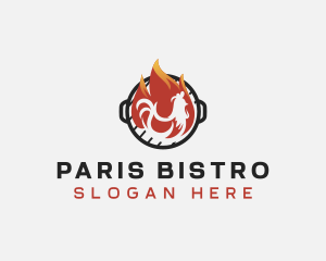 Flame Barbecue Chicken logo design