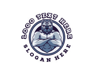 Bulldog - Pitbull Bodybuilder Gym logo design