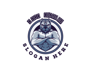 Mascot - Pitbull Bodybuilder Gym logo design