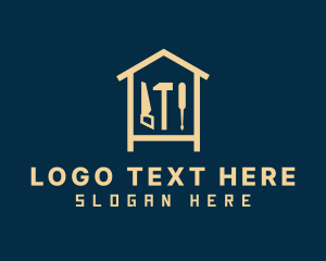 Triangle Ruler - Home Construction Tools logo design