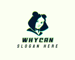 Glitch Woman DJ Logo