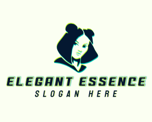 Woman - Glitch Woman DJ logo design