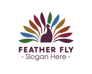 Colorful Peacock Feathers logo design