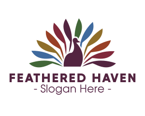 Colorful Peacock Feathers logo design