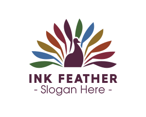 Colorful Peacock Feathers logo design