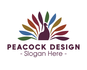 Peacock - Colorful Peacock Feathers logo design