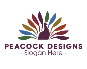 Peacock - Colorful Peacock Feathers logo design
