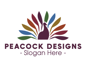 Colorful Peacock Feathers logo design