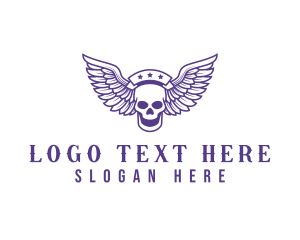 Skull Winged Pilot logo design