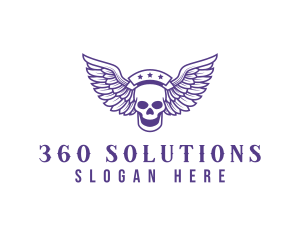 Skull Winged Pilot logo design