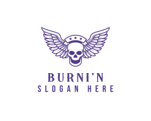 Skull Winged Pilot logo design