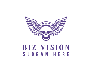 Skull Winged Pilot logo design