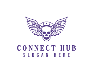 Skull Winged Pilot logo design