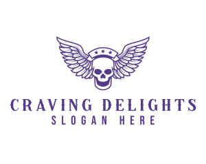 Skull Winged Pilot logo design