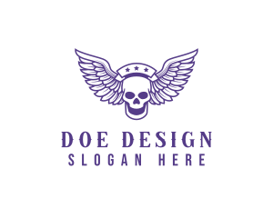 Skull Winged Pilot logo design