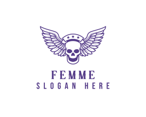 Skull Winged Pilot logo design