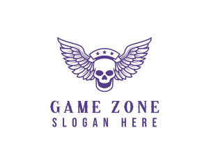 Skull Winged Pilot logo design