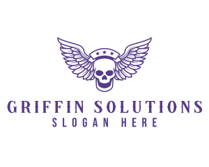 Skull Winged Pilot logo design