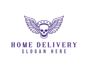 Skull Winged Pilot logo design