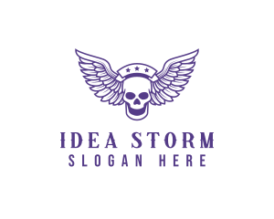 Skull Winged Pilot logo design