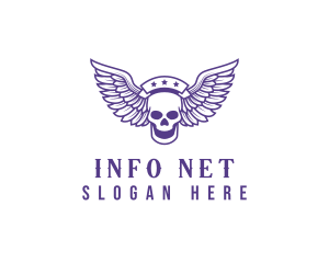 Skull Winged Pilot logo design