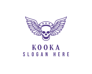 Skull Winged Pilot logo design