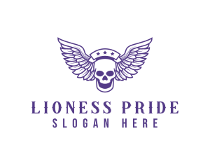 Skull Winged Pilot logo design