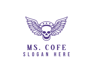 Skull Winged Pilot logo design