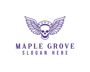 Skull Winged Pilot logo design