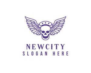 Skull Winged Pilot logo design