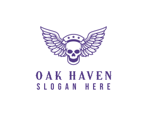 Skull Winged Pilot logo design