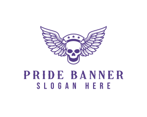 Skull Winged Pilot logo design