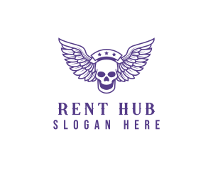 Skull Winged Pilot logo design