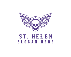 Skull Winged Pilot logo design