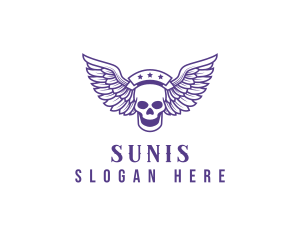 Skull Winged Pilot logo design