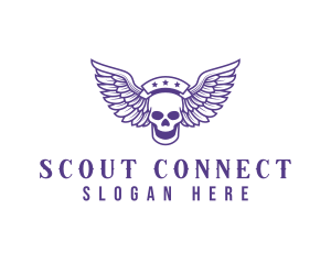 Skull Winged Pilot logo design