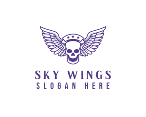 Skull Winged Pilot logo design