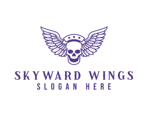 Aeronautics - Skull Winged Pilot logo design