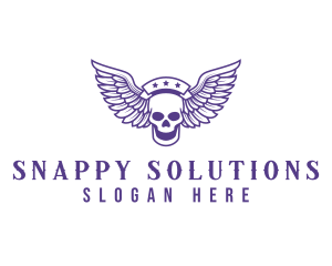 Skull Winged Pilot logo design