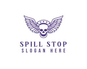 Skull Winged Pilot logo design